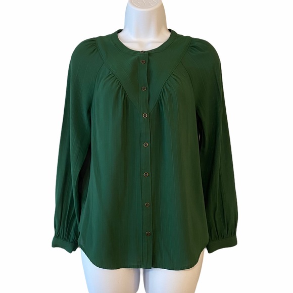 Anthropologie Tops - Anthropologie Maeve Avignon Green Blouse XS